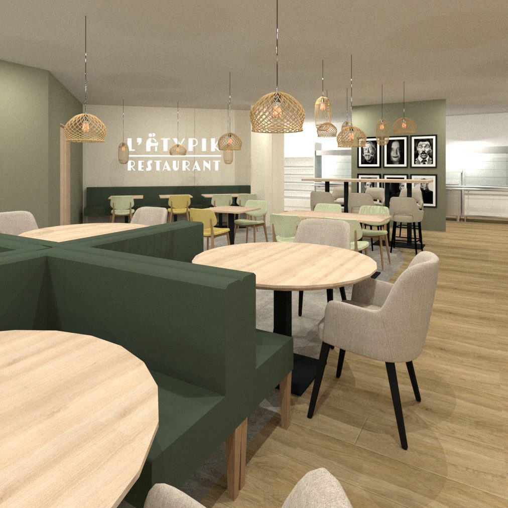 Design d'espace et modélisation 3D Restaurant l'Atypik
